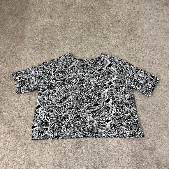 Catherines 3/4 Sleeve Paisley Print Top - Picture 8 of 8